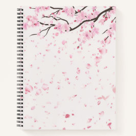 Elegant Cherry Blossom Spring Floral Spiral Notebo Notitieboek
