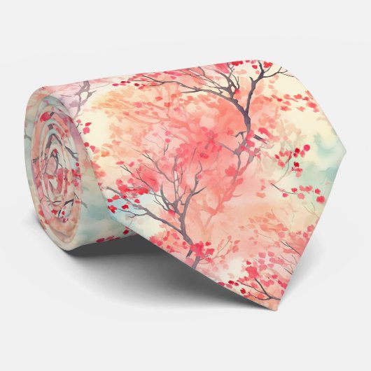 Elegant Cherry Blossom Stropdas (Opgerold)
