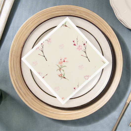 Elegant Cherry Blossom Tablecloth Set Servet