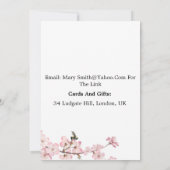 Elegant Cherry Blossom Virtual Engagement Party Kaart (Achterkant)