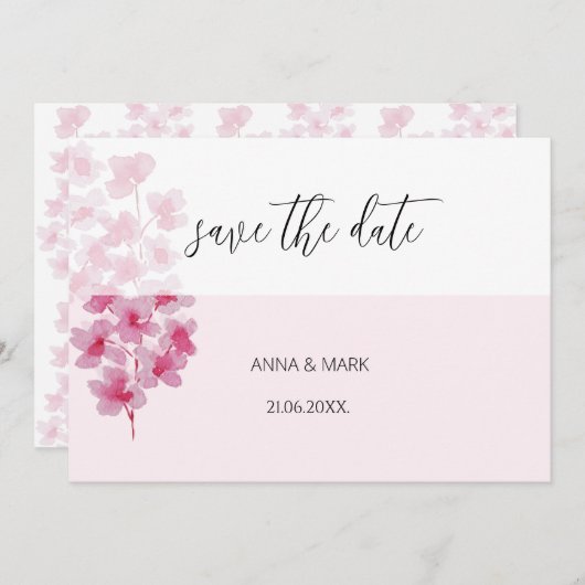 Elegant Cherry Blossom Waterverf Handgeschilderd (Voorkant / Achterkant)