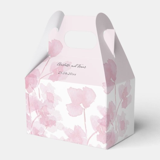 Elegant Cherry Blossom Waterverf Handgeschilderd Bedankdoosjes (Voorkant Zijde)