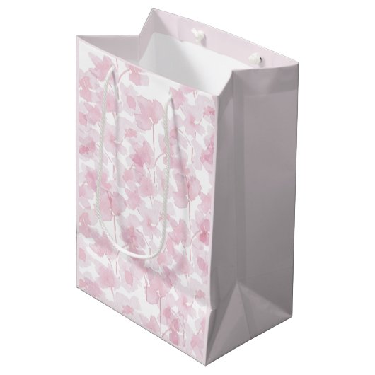 Elegant Cherry Blossom Waterverf Handgeschilderd Medium Cadeauzakje (Voorkant Gekanteld)