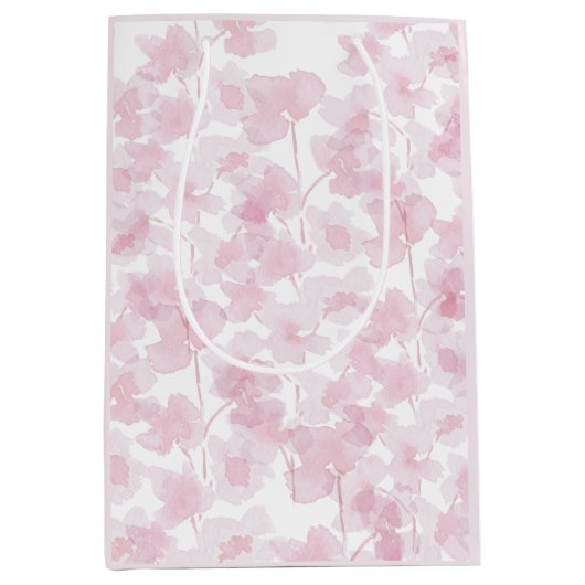 Elegant Cherry Blossom Waterverf Handgeschilderd Medium Cadeauzakje (Voorkant)