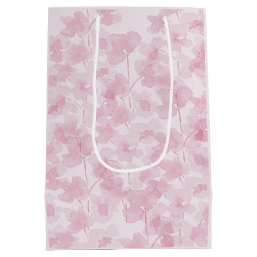 Elegant Cherry Blossom Waterverf Handgeschilderd Medium Cadeauzakje (Achterkant)