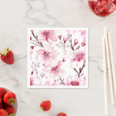 Elegant Cherry Blossom Waterverf Pattern Servet (Insitu)