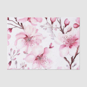 Elegant Cherry Blossom Waterverf Pattern Tissuepapier