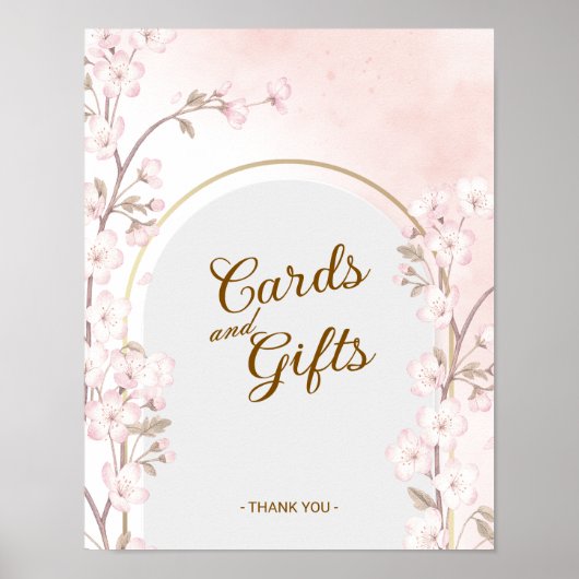 Elegant Cherry Blossom Wedding Cards & Gifts Poster (Voorkant)