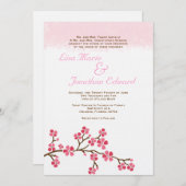 Elegant Cherry Blossom Wedding Invitation 5 x 7 Kaart (Voorkant / Achterkant)