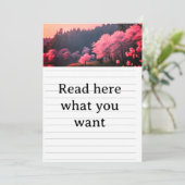 Elegant Cherry Blossom Wedding Invitation - Romant Kaart (Staand voorkant)