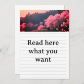 Elegant Cherry Blossom Wedding Invitation - Romant Kaart (Voorkant / Achterkant)