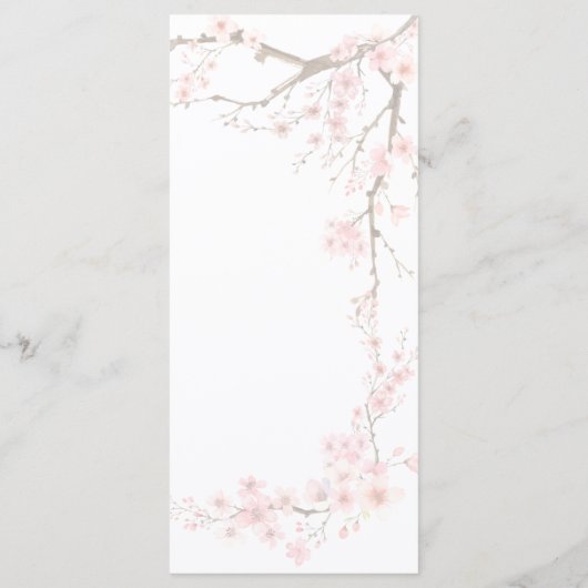 Elegant Cherry Blossom Wedding Menu (Achterkant)