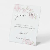 Elegant Cherry Blossom Wedding Open Bar Reclamebord Met Voetstuk (Voorkant)