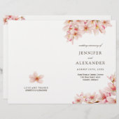 Elegant Cherry Blossom Wedding Programs (Voorkant / Achterkant)