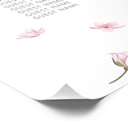 Elegant Cherry Blossom Wedding Seding Chart Perfect Poster (Hoek)