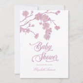 Elegant Cherry Blossoms Baby shower Wit Kaart (Voorkant)
