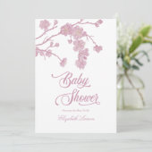 Elegant Cherry Blossoms Baby shower Wit Kaart (Staand voorkant)