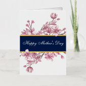 Elegant Cherry Blossoms Mother's Day Real Folie Wenskaart (Voorkant)