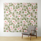 Elegant cherry blossoms seamless pattern wandkleed (In Situ (horizontaal))