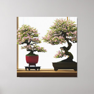 Elegant Cherry Bonsai Trees door de Druk van het C Canvas Afdruk