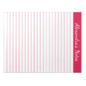 Elegant Cherry Red 8.5x11 Letter-formaat op maat Notitieblok (Voorkant)