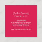 Elegant Cherry Red Script Professional Monogram Vierkante Visitekaartje (Achterkant)