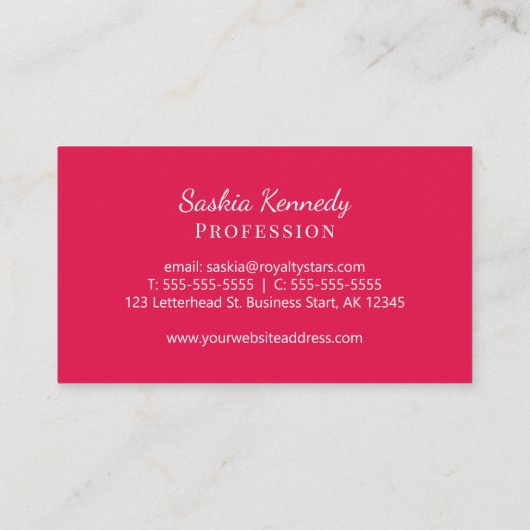 Elegant Cherry Red Script Professional Monogram Visitekaartje (Achterkant)