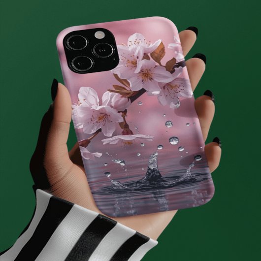 Elegant Cherry Water Reflection Invitation iPhone Hoesje