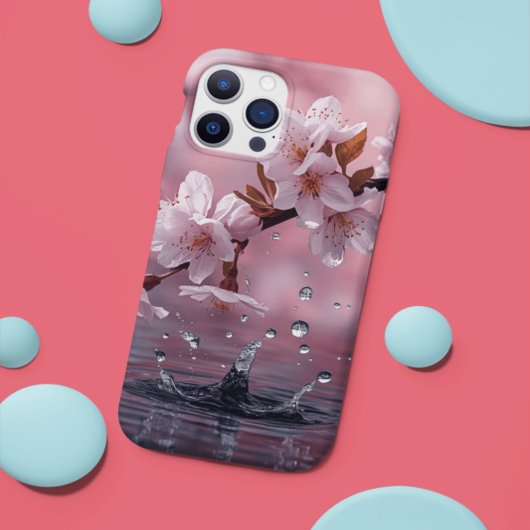 Elegant Cherry  Water Reflection Invitation iPhone Hoesje