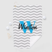 Elegant chevron aangepast monogram golfhanddoek (Insitu)