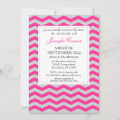 Elegant Chevron Baby shower Roze Uitnodiging (Voorkant)