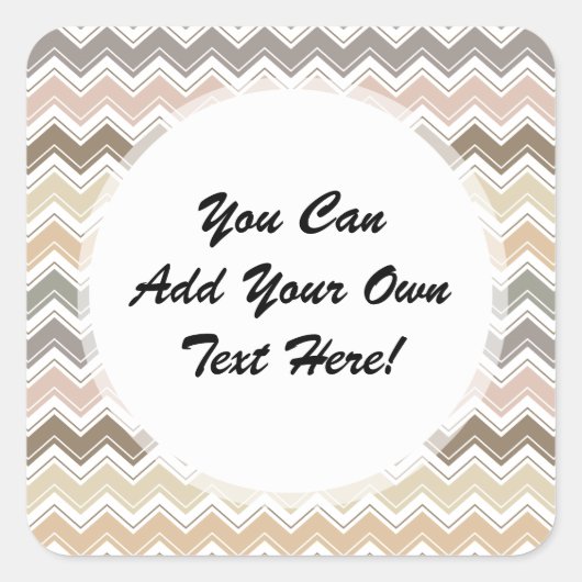 Elegant Chevron Designer's Earth Tone Pattern Vierkante Sticker (Voorkant)