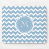 Elegant Chevron Light Aqua Green Monogram Muismat (Voorkant)