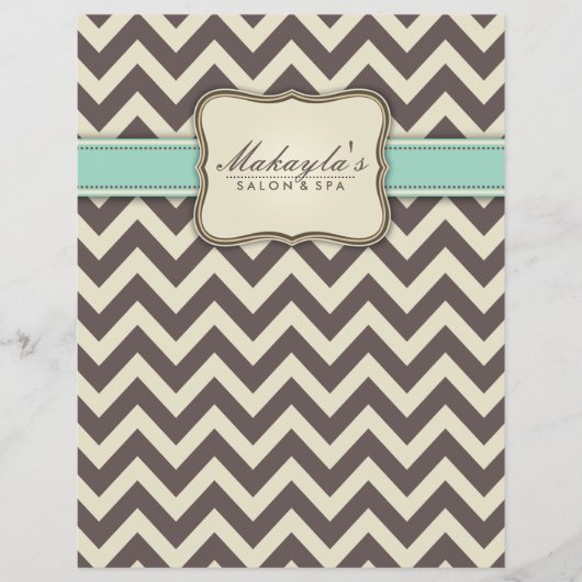Elegant Chevron Modern Brown, Green and Beige Flyer (Voorkant)
