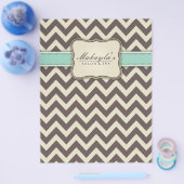 Elegant Chevron Modern Brown, Green and Beige Flyer (Enkel)