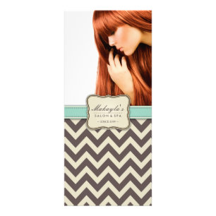 Elegant Chevron Modern Brown, Green and Beige Reclamekaart