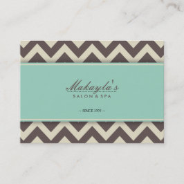 Elegant Chevron Modern Brown, Green and Beige Visitekaartje