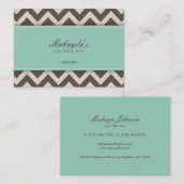 Elegant Chevron Modern Brown, Green and Beige Visitekaartje (Voorkant / Achterkant)