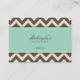 Elegant Chevron Modern Brown, Green and Beige Visitekaartje
