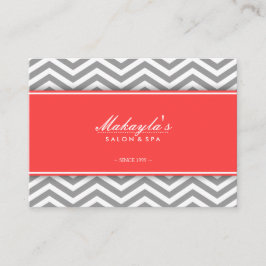Elegant Chevron Modern Gray & White met koraal Visitekaartje