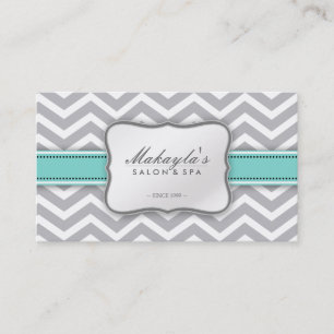 Elegant Chevron Modern Gray, wit en blauw Visitekaartje