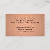 Elegant Chevron Patter Copper Faux Folie en Black Visitekaartje (Achterkant)