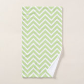 Elegant Chevron Pattern on Sage Green and White Bad Handdoek (Handdoek)