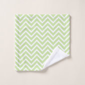 Elegant Chevron Pattern on Sage Green and White Bad Handdoek (Wasdoekje)