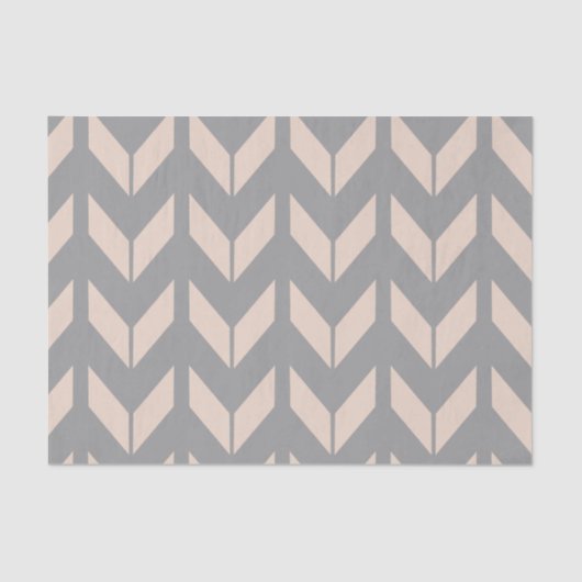 Elegant Chevron Pink and Grey Tissue Paper Tissuepapier (Voorkant)