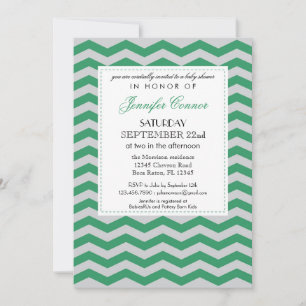 Elegant Chevron Unisex Baby shower Uitnodiging