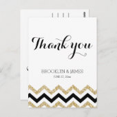 Elegant Chevron Wedding Hartelijk dank Briefkaarte Briefkaart (Voorkant / Achterkant)