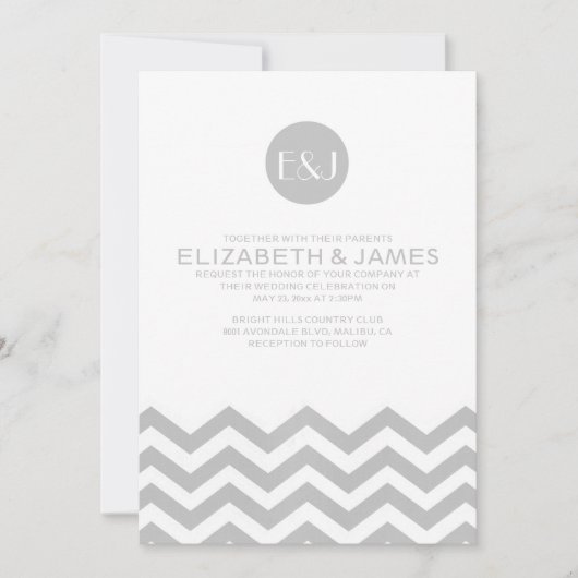 Elegant Chevron Wedding Invitations Kaart (Voorkant)