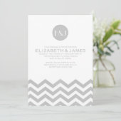 Elegant Chevron Wedding Invitations Kaart (Staand voorkant)