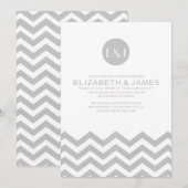 Elegant Chevron Wedding Invitations Kaart (Voorkant / Achterkant)